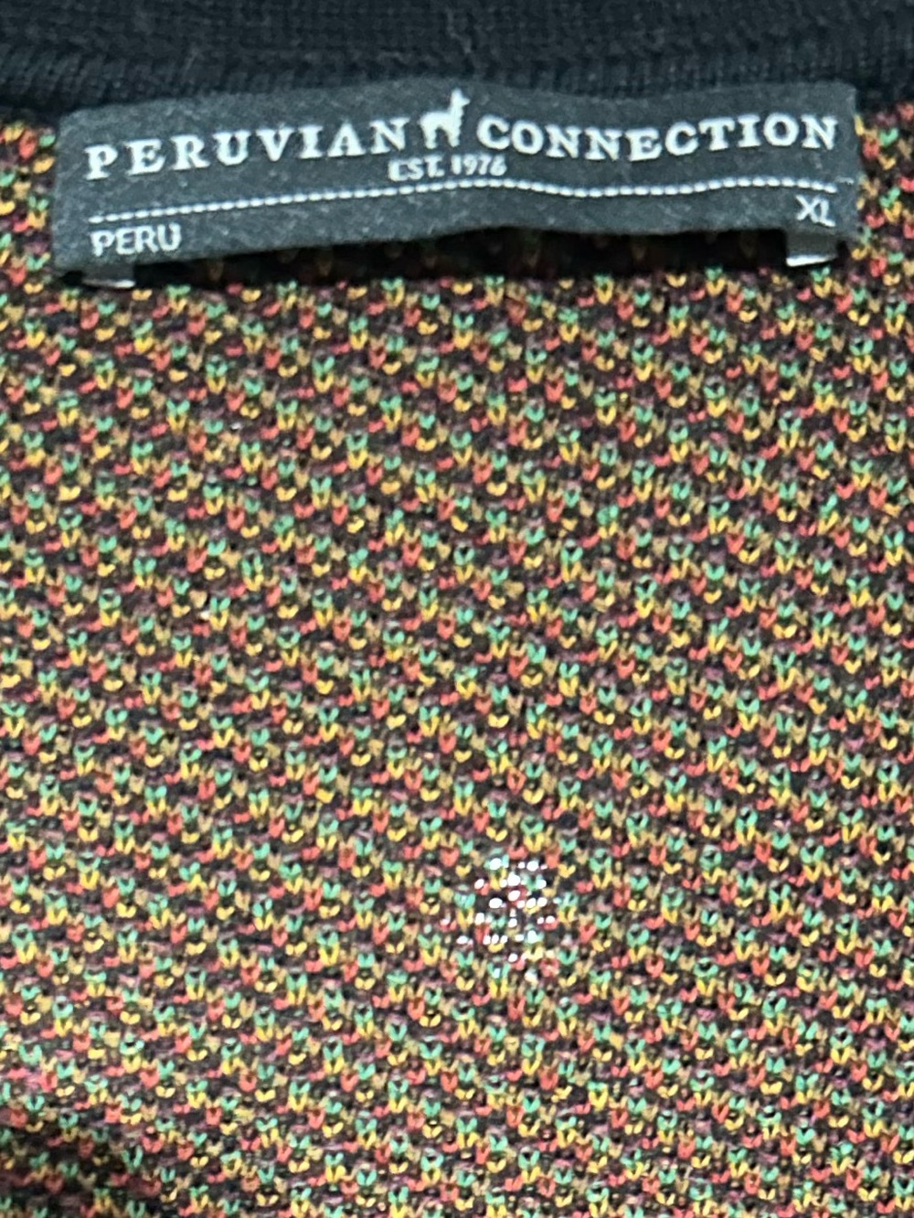 Peruvian Collection Black with Red & Green Floral Size XL - Picture 3 of 5